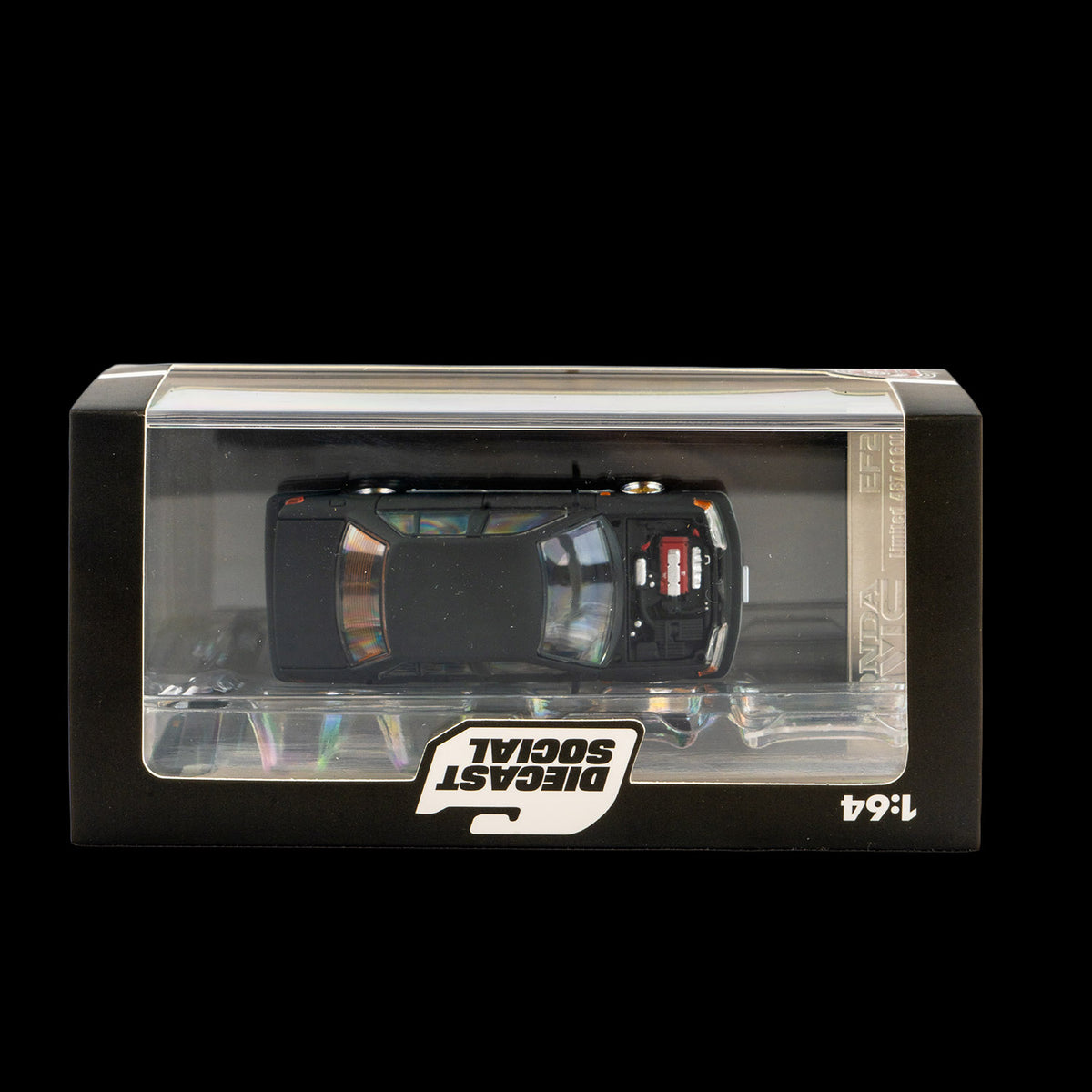BM Creations x Diecast Social - Honda Civic EF2 1991 - Matte Black (RHD)