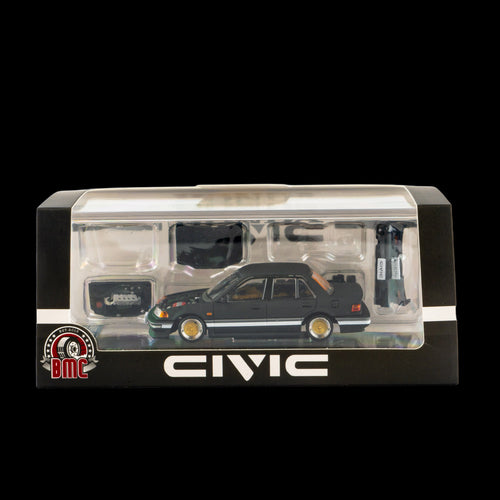 BM Creations x Diecast Social - Honda Civic EF2 1991 - Matte Black (RHD)