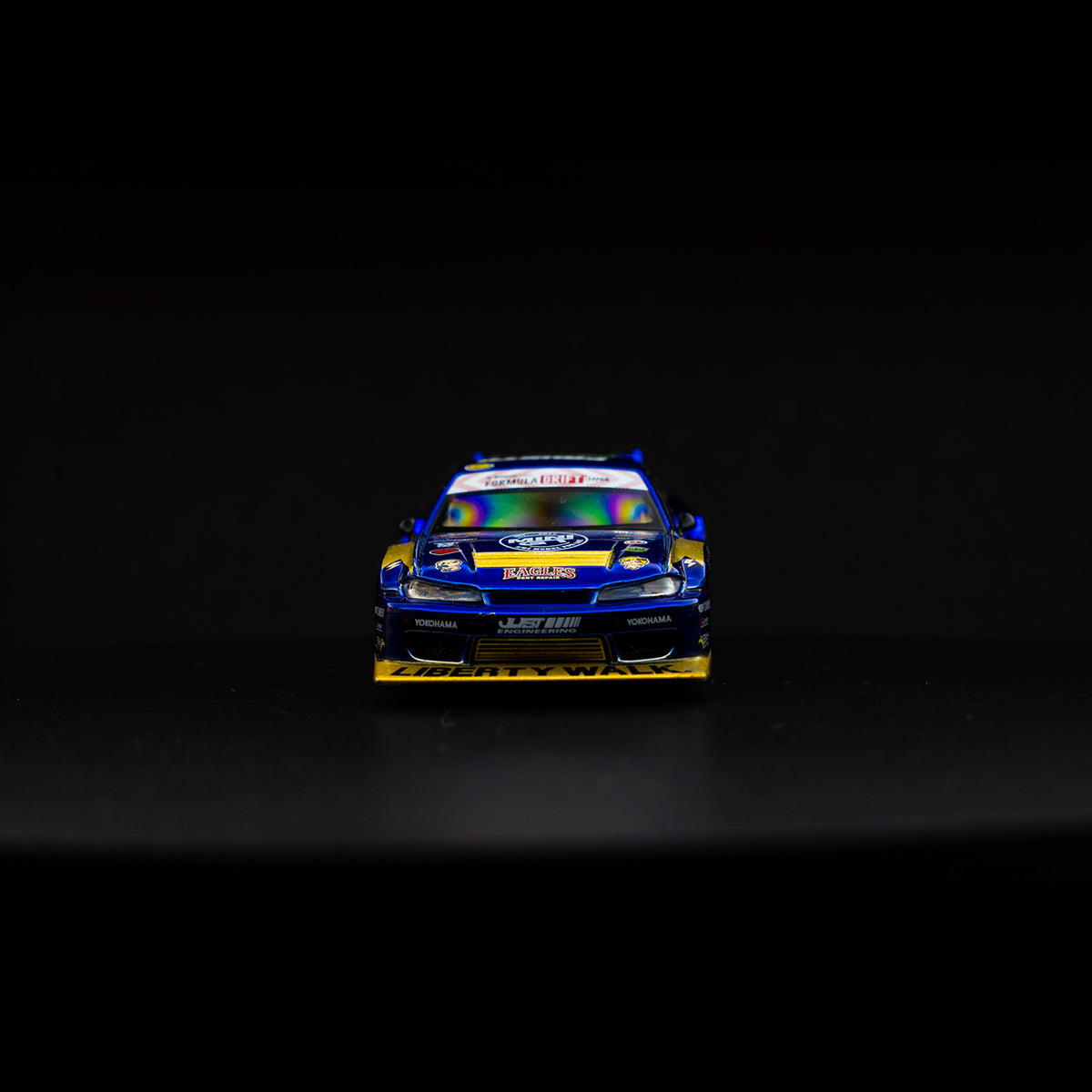 Nissan LB-Super Silhouette S15 SILVIA #555 Team MINI GT Liberty Walk 2025 Formula Drift – Chrome Blue