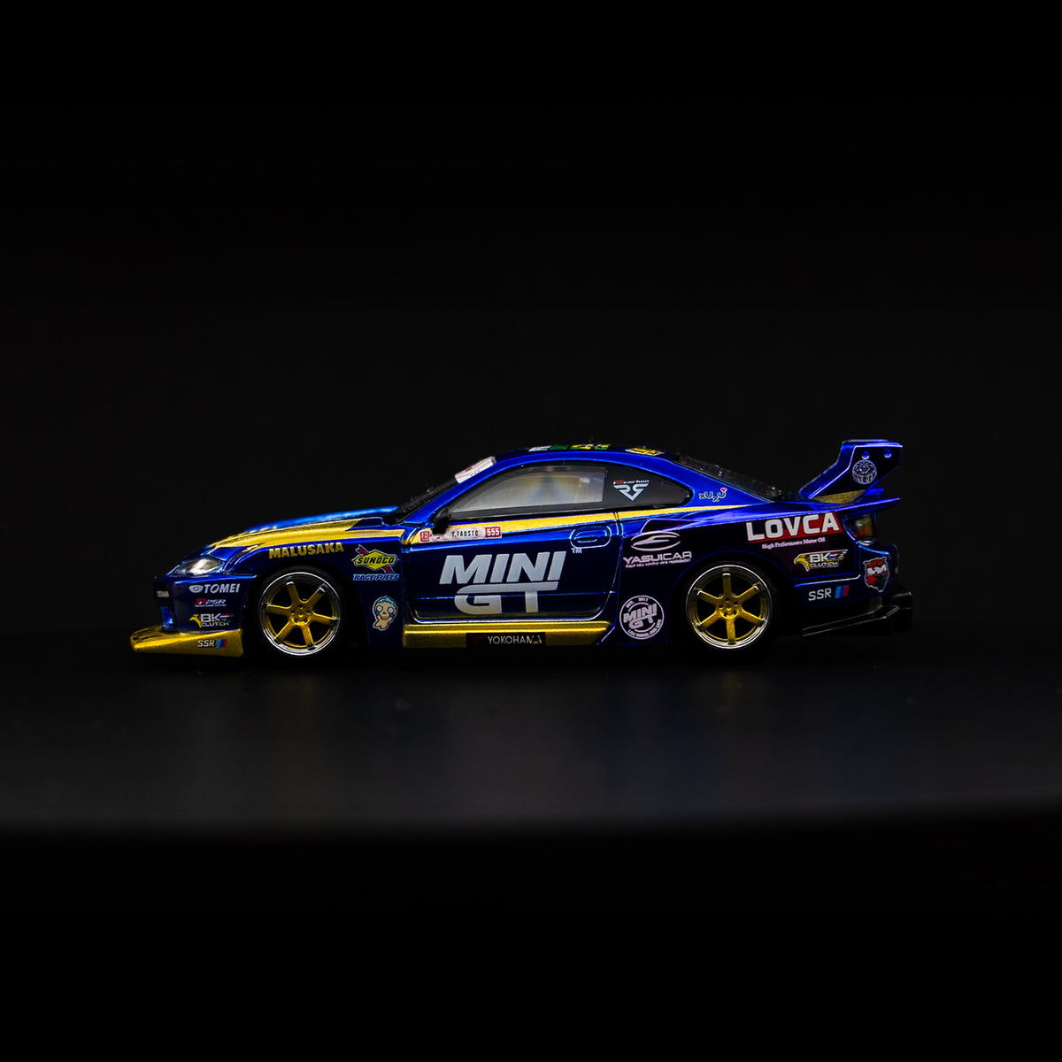 Nissan LB-Super Silhouette S15 SILVIA #555 Team MINI GT Liberty Walk 2025 Formula Drift – Chrome Blue