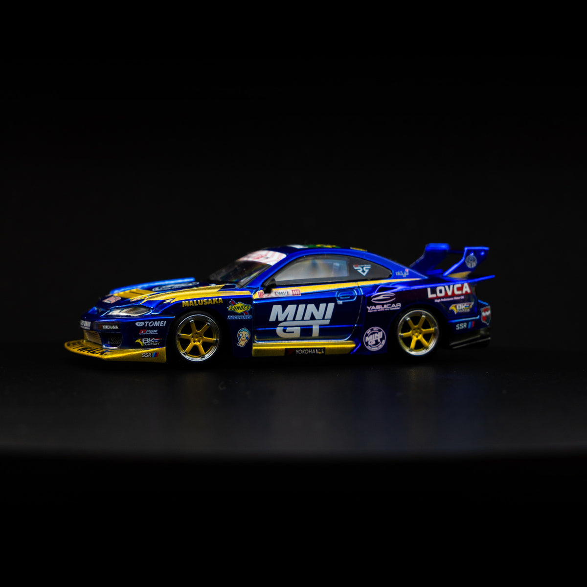 Nissan LB-Super Silhouette S15 SILVIA #555 Team MINI GT Liberty Walk 2025 Formula Drift – Chrome Blue